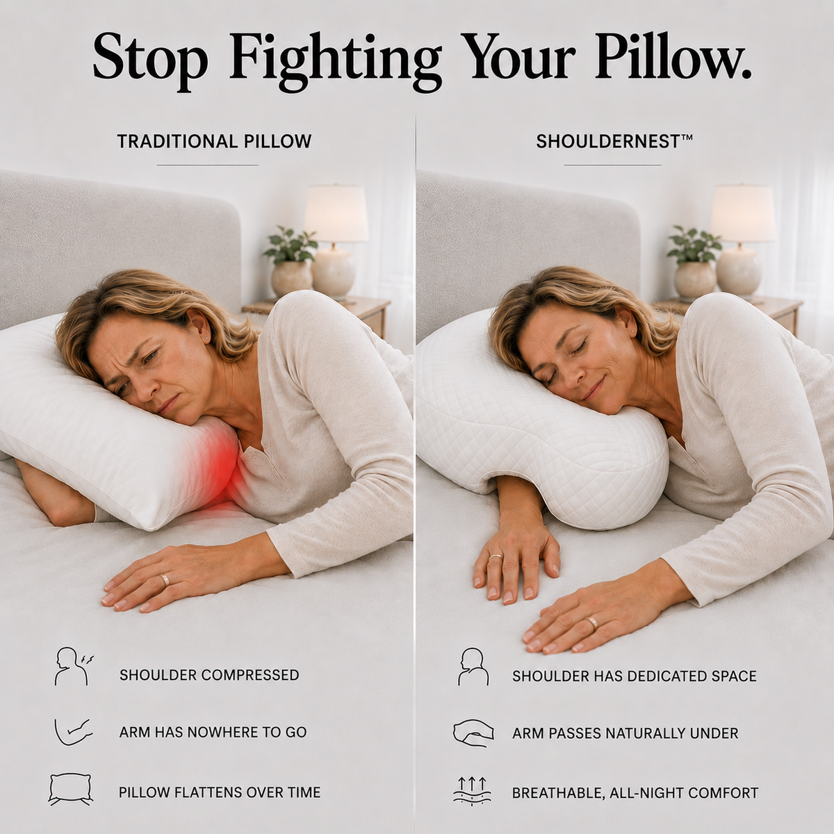 Ovela™ Side Sleeper Pain Relief Pillow